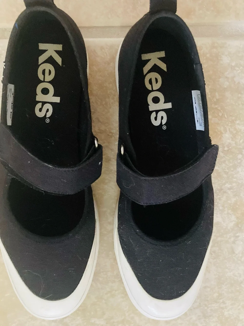 Keds Black Mary Jane Platform Sneakers with White Sole